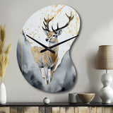 Brown Deer In The Wild Painting II - Asymmetric Metal Wall Clock