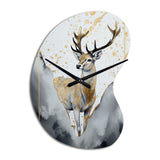 Brown Deer In The Wild Painting II - Asymmetric Metal Wall Clock