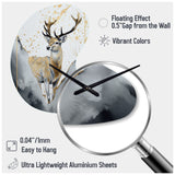 Brown Deer In The Wild Painting II - Asymmetric Metal Wall Clock
