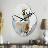 Brown Deer In The Wild Painting II - Asymmetric Metal Wall Clock