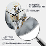 Brown Deer In The Wild Painting II - Asymmetric Metal Wall Clock