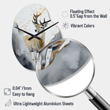 Brown Deer In The Wild Painting II - Asymmetric Metal Wall Clock