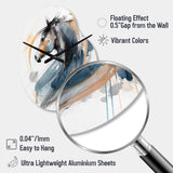 Black Horse Side Portrait II - Asymmetric Metal Wall Clock