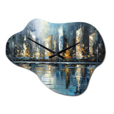 Abstract City Skyline3 - Asymmetric Metal Wall Clock