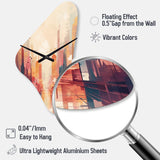 Modern Cubism Cityscape I - Asymmetric Metal Wall Clock