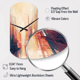 Modern Cubism Cityscape I - Asymmetric Metal Wall Clock