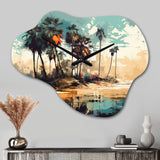 Blue Coastal Bohemia II - Asymmetric Metal Wall Clock