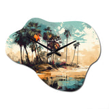 Blue Coastal Bohemia II - Asymmetric Metal Wall Clock
