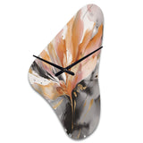 Orange And Grey Mesmerizing Marble Abstraction - Asymmetric Metal Wall Clock