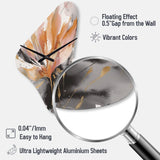 Orange And Grey Mesmerizing Marble Abstraction - Asymmetric Metal Wall Clock