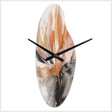 Orange And Grey Mesmerizing Marble Abstraction - Asymmetric Metal Wall Clock