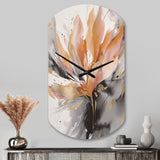 Orange And Grey Mesmerizing Marble Abstraction - Asymmetric Metal Wall Clock