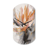 Orange And Grey Mesmerizing Marble Abstraction - Asymmetric Metal Wall Clock