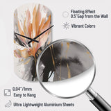 Orange And Grey Mesmerizing Marble Abstraction - Asymmetric Metal Wall Clock