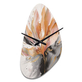 Orange And Grey Mesmerizing Marble Abstraction - Asymmetric Metal Wall Clock
