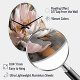 Marble Pink Gold Peony Flower II - Asymmetric Metal Wall Clock