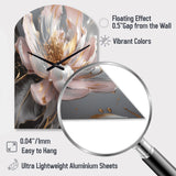 Marble Pink Gold Peony Flower III - Asymmetric Metal Wall Clock