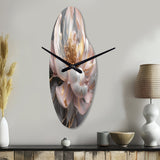 Marble Pink Gold Peony Flower III - Asymmetric Metal Wall Clock