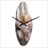 Marble Pink Gold Peony Flower III - Asymmetric Metal Wall Clock