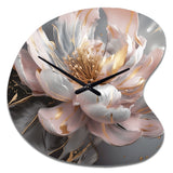 Marble Pink Gold Peony Flower III - Asymmetric Metal Wall Clock
