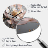 Marble Pink Gold Peony Flower III - Asymmetric Metal Wall Clock