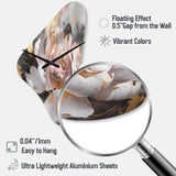 Marble Pink Gold Peony Flower IV - Asymmetric Metal Wall Clock