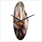 Marble Pink Gold Peony Flower V - Asymmetric Metal Wall Clock