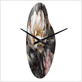Pink Grey Peonies Blooming II - Asymmetric Metal Wall Clock