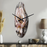 Pink Grey Peonies Blooming III - Asymmetric Metal Wall Clock
