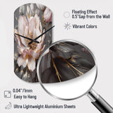 Pink Grey Peonies Blooming III - Asymmetric Metal Wall Clock