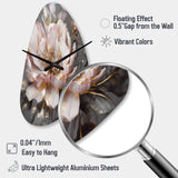 Pink Grey Peonies Blooming III - Asymmetric Metal Wall Clock