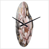 Pink Grey Peonies Elegance I - Asymmetric Metal Wall Clock