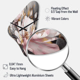 Pink Grey Peonies Elegance II - Asymmetric Metal Wall Clock