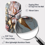 Pink Grey Peonies Elegance IV - Asymmetric Metal Wall Clock