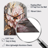 Pink Gold Peonies Petals - Asymmetric Metal Wall Clock