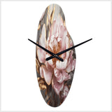Pink Gold Peonies Petals - Asymmetric Metal Wall Clock