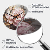 Pink Gold Peonies Petals - Asymmetric Metal Wall Clock