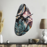 Green Serenade Of Succulents I - Asymmetric Metal Wall Clock