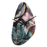 Green Serenade Of Succulents I - Asymmetric Metal Wall Clock