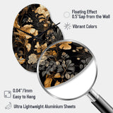 Gold Tropical Leaf Serenade I - Asymmetric Metal Wall Clock