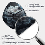 White Flower Blooming Butterflies - Asymmetric Metal Wall Clock