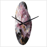 Harmonious Pink Grey Peony Flower II - Asymmetric Metal Wall Clock