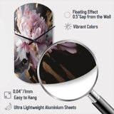 Harmonious Pink Grey Peony Flower II - Asymmetric Metal Wall Clock