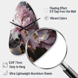 Harmonious Pink Grey Peony Flower II - Asymmetric Metal Wall Clock