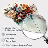 Blooming Vintage Flowers I - Asymmetric Metal Wall Clock