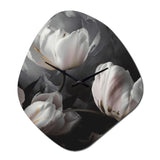 Cream Serenade Of Tulips I - Asymmetric Metal Wall Clock