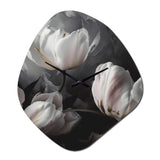 Cream Serenade Of Tulips I - Asymmetric Metal Wall Clock