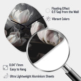 Cream Serenade Of Tulips I - Asymmetric Metal Wall Clock