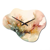 Delicate Floral Impressions II - Asymmetric Metal Wall Clock