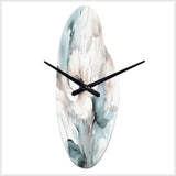 Delicate Grey Flowers I - Asymmetric Metal Wall Clock